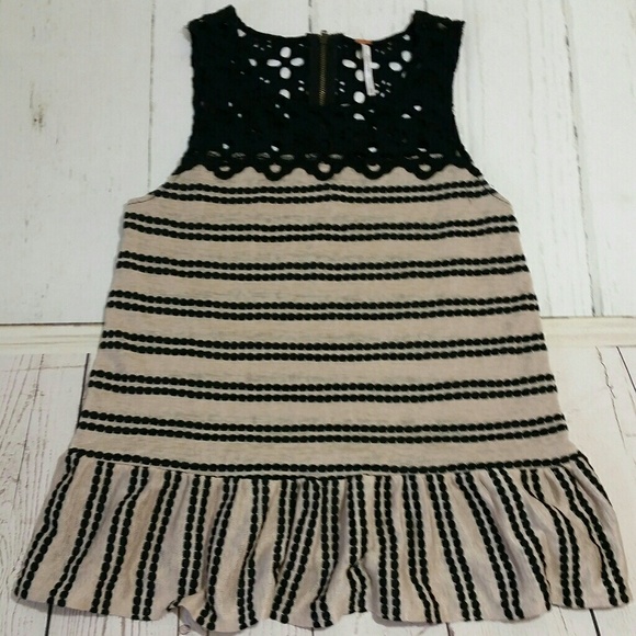 **SALE** FREE PEOPLE Molly striped peplum tank XS - Picture 2 of 7
